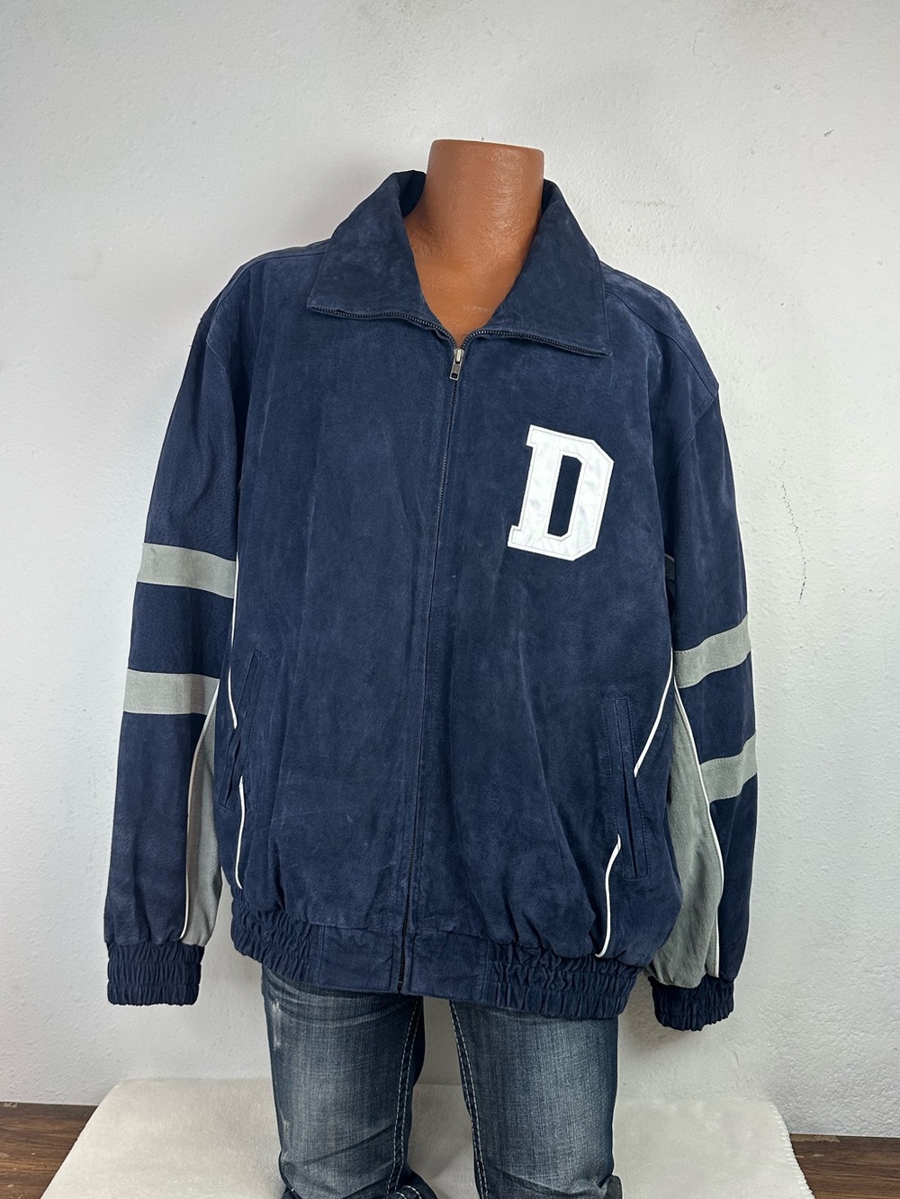 Dallas Cowboys NFL Suede Zip Up Bomber Jacket